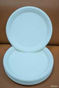 Assiettes à dîner rondes en bagasse de luxe de 9 pouces Vaisselle jetable en fibre de canne à sucre écologique pour restaurants - Product Image 6