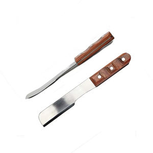 Cuchillos de pezuña de acero inoxidable Cuchillo de pezuña de hoja afilada recta con mango de madera Cuchillos de pezuña profesionales - Product Image 6