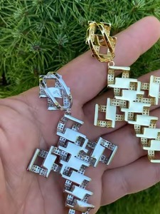 Anant Jewels Luxury 14K Gold Miami Cuban <b>Link</b> Chain 5X Layered Drip Heart Necklace Diamond Heart 925 Silver Men Christian - Product Image 5