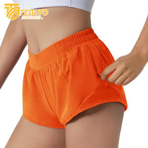 Wholesale Quick Dry Running <b>Short</b> Sport Double Layer Elastic <b>Waist</b> Active Workout Yoga <b>Short</b> Outdoor Cycling <b>Shorts</b> Women - Product Image 1