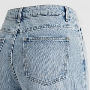 Pantalones Vaqueros Rectos de Mezclilla Lavada con Botones, Transpirables, Color Personalizado, para Mujer, Ropa Casual de Invierno, Pantalones Cargo de Frente Plano, Servicio OEM, en Oferta - Product Image 5