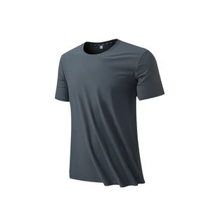 Camiseta de cuello redondo de tela refrescante de nuevo estilo, Camiseta de punto para gimnasio, camisetas lisas para hombre - Product Image 4