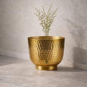 Vase à fleurs élégant en métal martelé |   Centre de table décoratif haut de gamme pour salon, bureau et intérieurs modernes - Product Image 4