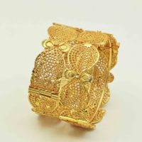 Vente en gros de bracelets Kada en or rempli 14K, 18K, 24K, bijoux de mariage, bracelets Kada traditionnels, bracelets Kada en laiton plaqué or