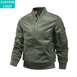 Abrigo corto LOGO personalizado rompevientos Deportes al aire libre Softshell Poliéster Chaqueta de bombardero de satén para hombre - Product Image 3