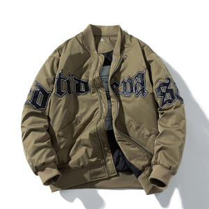 Veste de baseball matelassée unisexe personnalisée conception universitaire surdimensionnée rue principale vente en gros toile vierge à capuche saison d'hiver - Product Image 5