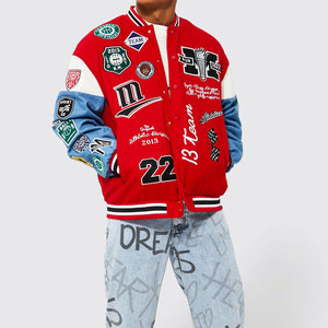 Chaqueta Bomber de Moda para Hombre, Talla Grande, con Bolsillos Grandes, Letras Bordadas, Chaqueta de Béisbol - Product Image 2