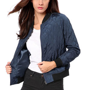 Veste bomber unique pour femme, matelassée, à fermeture éclair, manches raglan, classiques, vestes en nylon matelassées en diamant pour femme - Product Image 5