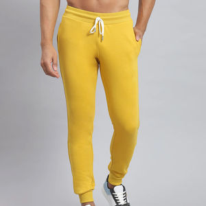 Jaune Hommes Hiver Respirant Solide À Capuche & Jogger Ensemble 2 Pièces Polaire Survêtement pour Gym Casual Lounge Wear - Product Image 5