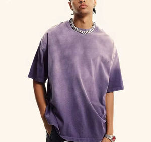 Venta al por mayor en línea Gimnasio al aire libre Nueva llegada 2025 100% Camiseta de algodón de gran tamaño Lavado ácido peso pesado Camiseta informal con estampado para hombres - Product Image 1