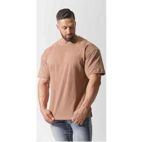 300 GSM Heavyweight Mock Neck <b>T</b>-<b>Shirt</b> Luxury Blank Heavy 100% Cotton Custom Thick Wide Mock <b>Collar</b> Oversized <b>T</b> <b>Shirt</b> Men - Product Image 2