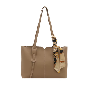 Tas Tangan Retro Mewah untuk Wanita Kapasitas Besar Warna Solid Tas Selempang Baru Tas Ketiak dengan Pita - Product Image 4