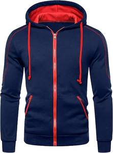 Sweats à capuche zippés pour hommes Sweats à capuche décontractés à manches longues en polaire avec poches Sweats à capuche à la mode - Product Image 5