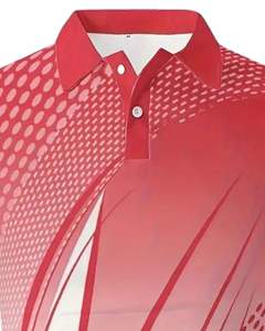Customized <b>Men</b> Polo <b>Shirt</b> <b>Red</b> Navy Striped Print Short Sleeve Golf T <b>Shirt</b> Breathable Polyester Casual Wear OEM Custom - Product Image 4