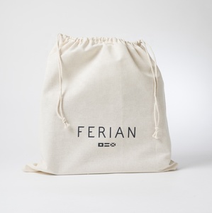 Vente en gros Sacs-cadeaux faits à la main en coton solide naturel personnalisé avec cordon de serrage Sacs à provisions en tissu de jute Logo personnalisé - Product Image 5