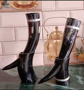 Cuerno Vikingo para Beber con Soporte, Hecho a Mano, Imitación Antigua, Forma Natural, Duradero, Decoración y Regalo para Bodas - Product Image 6