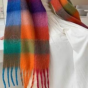 Wholesale Women's Fashion <b>Scarf</b> Soft Lightweight Breathable Elegant Long Solid Neck Shawl Luxury Style Custom Color Polyester - Product Image 2