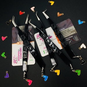 Nouvelles pinces à épiler en forme de cœur, pinces à épiler plates en forme de cœur, pinces à épiler en acier inoxydable en forme de cœur, pinces à épiler durables en vison, emballage avec logo - Product Image 4