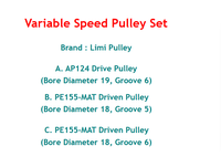 Ensemble de poulies à vitesse variable, poulie motrice AK140, poulie entraînée PE155-MAT