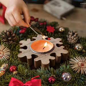 ที่วางเทียนทีไลท์ไม้รูปทรงต้นคริสต์มาสแบบเรียบง่ายที่ไม่มีเทียนสำหรับตกแต่งบ้านสำหรับงานปาร์ตี้คริสต์มาส - Product Image 6