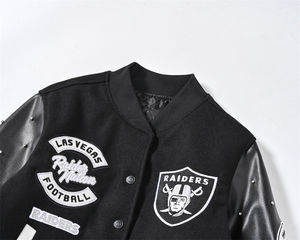 Vestes Letterman de haute qualité pour hommes, vente en gros de veste universitaire de baseball avec broderie imprimée personnalisée - Product Image 2