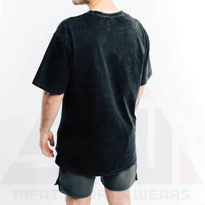 Camiseta de Hombre de Algodón 100%, Estilo Vintage, de Alta Calidad, Ecológica, Ligera, con Hombros Caídos, Lavado Ácido, Talla Grande, Manga Corta - Product Image 2