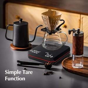 Fenchui Mini Pour Over Coffee Scale Black Mirror Italian Gram Coffee Scale LED Screen Rechargeable <b>Timer</b> - Product Image 4