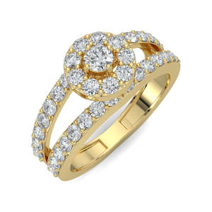 แหวนหมั้นวินเทจประดับเพชรทรงปรินเซสคัท ทอง 14K ชุบโรเดียม แบบฝังช่องสำหรับผู้หญิง - Product Image 3