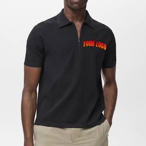 Polos de Golf negros personalizados de alta calidad para hombre, poliéster transpirable, venta al por mayor, características de secado rápido, camiseta Polo de manga corta - Product Image 5