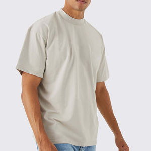 NUEVA camisa personalizada Boxy FIT para hombre 100% algodón 280gsm Rib cuello redondo hombro caído ropa de calle de gran tamaño camisetas para hombres - Product Image 3