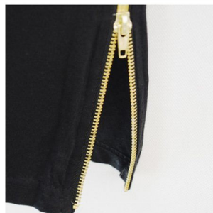 2025 venta al por mayor para hombre Camiseta larga de algodón palangre Hip Hop Extra largo negro cremallera Tops camiseta para hombre - Product Image 3