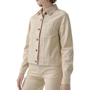 Chaqueta vaquera regular de manga larga para mujer, ropa de calle personalizada Lisa informal para adultos, servicio OEM, las mejores características, chaqueta vaquera para mujer - Product Image 5