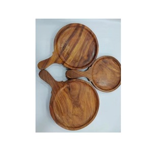 Bandeja para servir rectangular única con asa de madera natural plato para servir de madera de diseño moderno para restaurante y cocina - Product Image 6