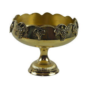 Cuenco de cristal con soporte de metal, acabado chapado en oro, decoración de boda, cuenco decorativo de tema moderno, cuencos para servir frutas - Product Image 4