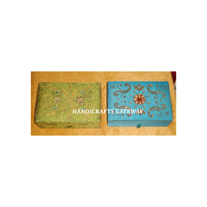 Handmade Zari Embroidery Boxes Exclusive New Design and Look Latest Production <b>for</b> Home Decoration and Jewelry <b>Storage</b> <b>Box</b> - Product Image 1