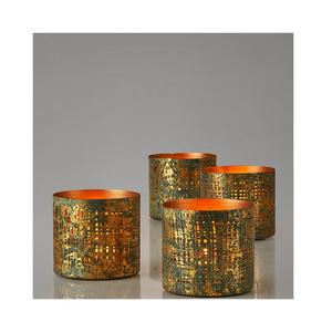 Porte-bougie chauffe-plat en métal poli or votif forme et taille personnalisées votive pour accessoires de décoration de mariage - Product Image 6