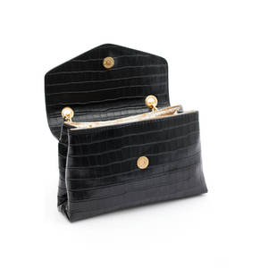 กระเป๋า PU ลายจระเข้สีดำ - Product Image 4