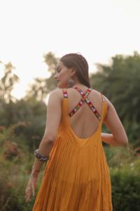 ชุดงานแฟนซีของ kutchi gamthi 14กก. ผ้าเรยอนสำหรับสตรีชุดใส่ไปปาร์ตี้ - Product Image 6