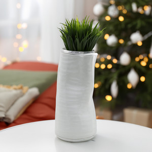 CUB6509WT - White Formed <b>Vase</b> - 9" H - Product Image 3