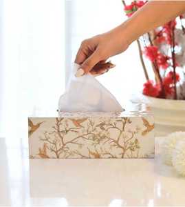 กล่องทิชชู่เรซิ่น Stikar และ MDF พร้อมธีมดอกไม้สำหรับใช้ในครัวเรือน - Product Image 1