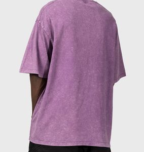 Etiqueta privada 230 gramos negro Vintage niños de gran tamaño camisetas de manga corta 100% algodón blanco piedra ácido lavado camiseta para hombres - Product Image 2