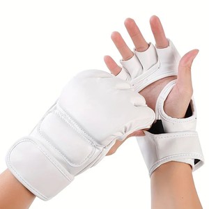 1 Par de Guantes de Boxeo Tailandeses de PU de Medio Dedo, Equipo Profesional de Entrenamiento, para Sacos de Arena, Sparring, MMA, Kickboxing, Fitness - Product Image 5
