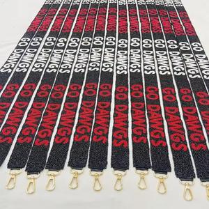 CRYSTAL CRAFT Modèle 2062 Sangle de sac à main pour femme en perles de verre brodées, faite à la main, couleur et logo personnalisables - Product Image 4