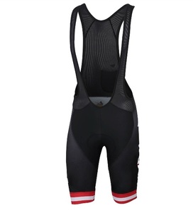 KATBROS INDUSTRY Men's Black <b>Bib</b> Shorts with Red Trim Breathable Quick Dry Fitted Elastic/Durable Polyamide Adult Size - Product Image 1
