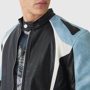 Blouson d'aviateur en cuir véritable pour homme avec col amovible Veste de motard aviateur Prix de gros - Product Image 5
