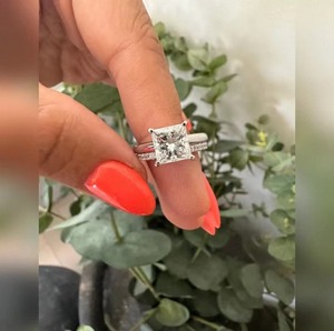 Bague en diamant de laboratoire pour femmes, coupe princesse, 2 carats, bijoux de luxe en argent Sterling 925, pour mariage, fiançailles, cadeau d'anniversaire - Product Image 5