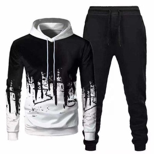 Survêtement pour homme sur mesure, de haute qualité, manches longues avec cordon de serrage, uni, confortable, décontracté, vêtements d'hiver - Product Image 2