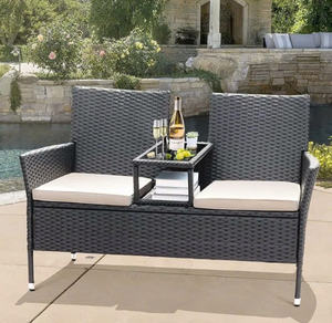 Listo Para Enviar Bancos de Patio Mimbre 175X66X73Cm Mimbre Muebles de Exterior Benchlove Diseño Personalizado Muebles de Mimbre Hecho En Vietnam - Product Image 2