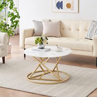 Ensemble table basse moderne et luxueuse avec dessus en marbre Mobilier unique pour la maison avec tables d'appoint extensibles de haute qualité