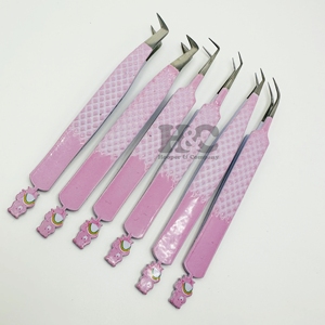 Nouvelle pince à épiler soin ours rose clair cils Tweezes Points disponibles durable Extension de cils pince à épiler logo vison de qualité supérieure - Product Image 5